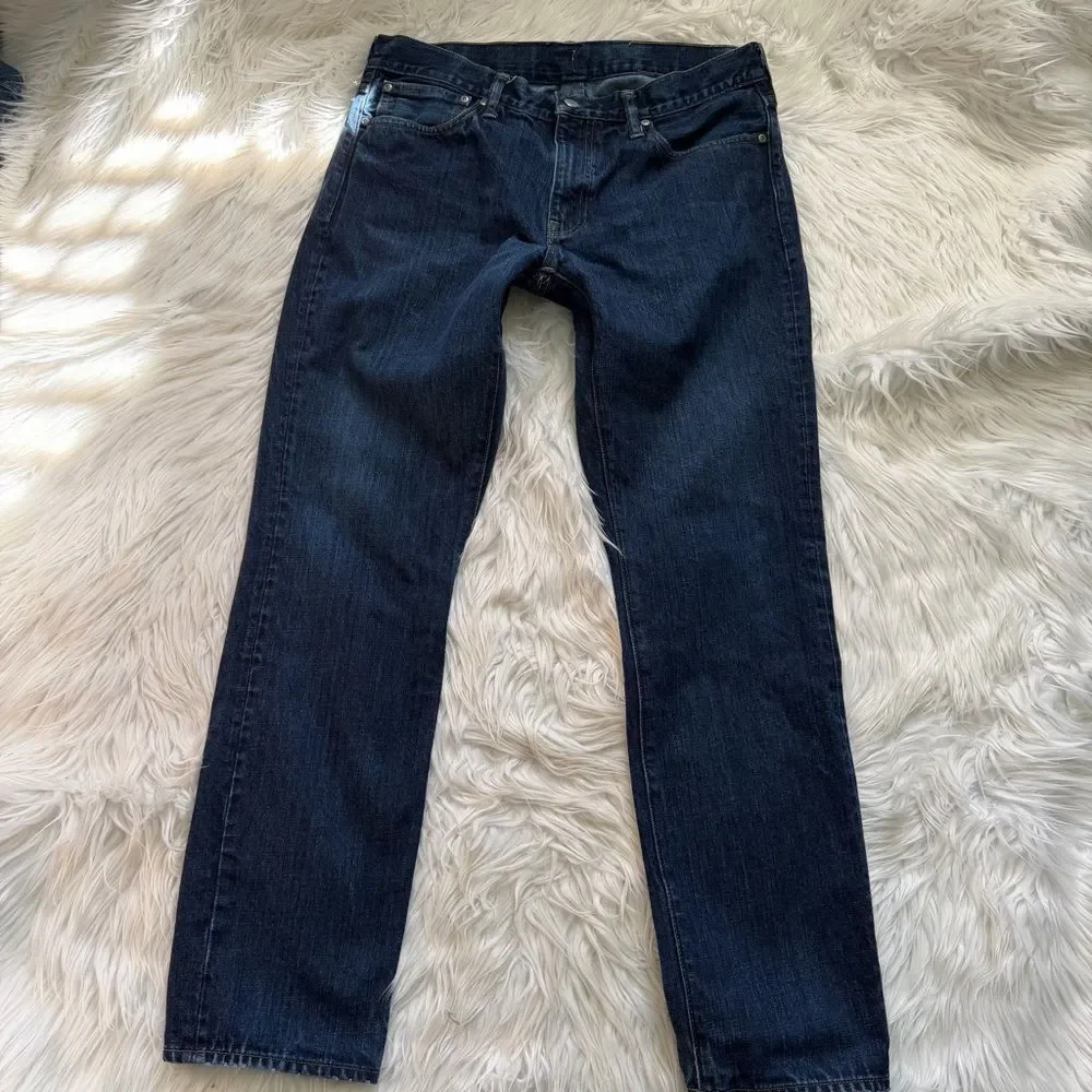 J. Crew Jeans Men's Slim Straight Leg Style 484 Size 36 x 32 Dark Wash